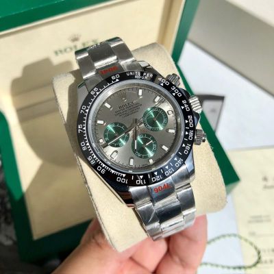 ROLEX Daytona 904L Steel Self-produced Movement Original Bezel Grey with Green Watch